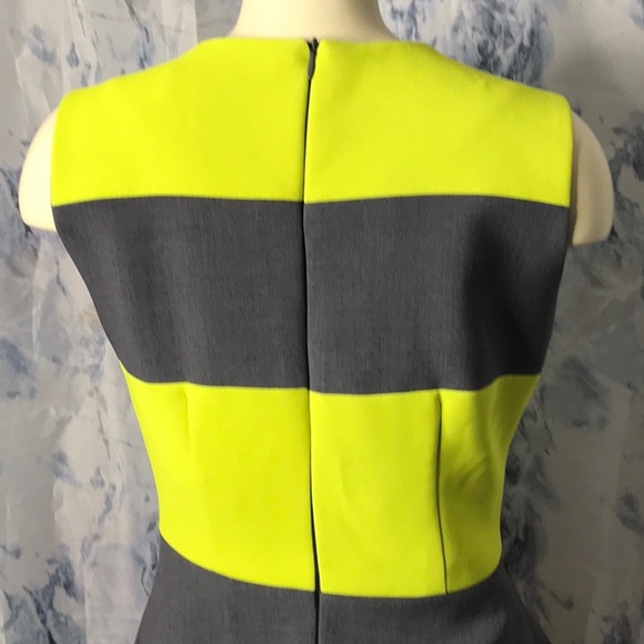 Lollipop By dieu Designer Club yellow gray fitted sleeveless dress line - Picture 6 of 12